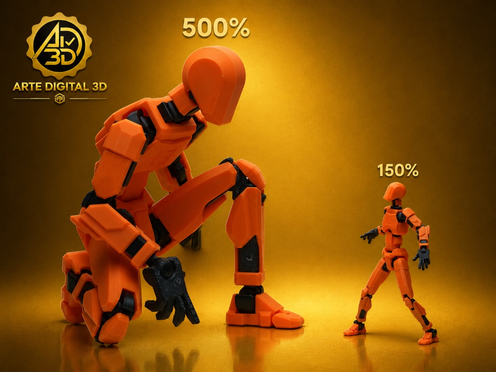 Figura Articulada Dummy 13 (500% y 150%) Impresa en 3D